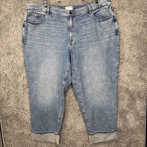 Lane Bryant Jeans Size 26 Plus Size Embellished Rhinestone  Cuff High Rise